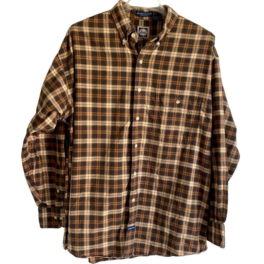 G. H. Bass Signature Oxford Long Sleeve Button Down Shirt Men's Large